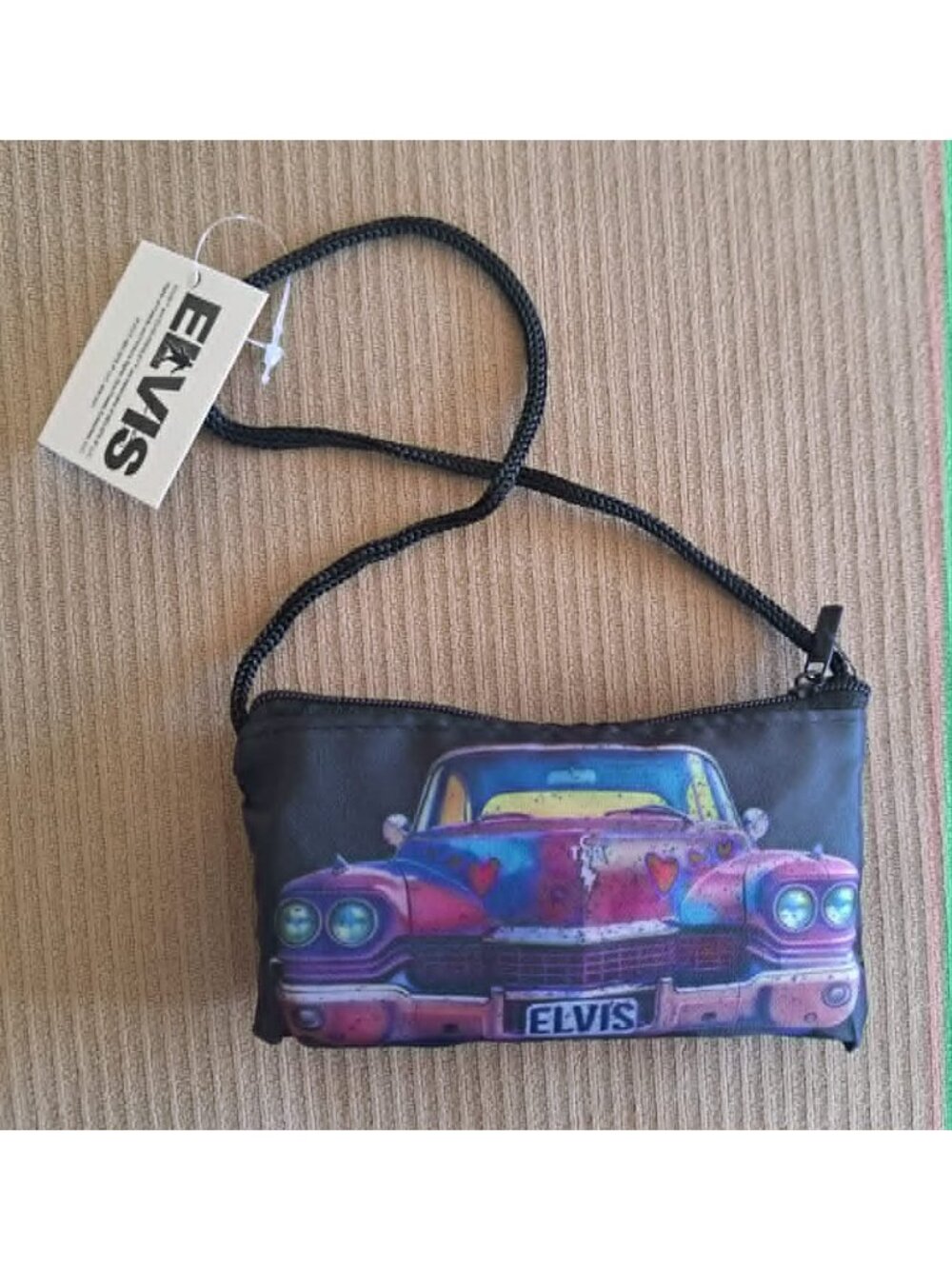 New Rock and Roll Pink Cadillac Elvis Presley Reusable Shopping Bag Tote 15x15 - Picture 2 of 3